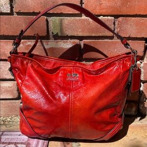 Coach Chelsea Katarina Paprika Patent Leather Hobo Bag